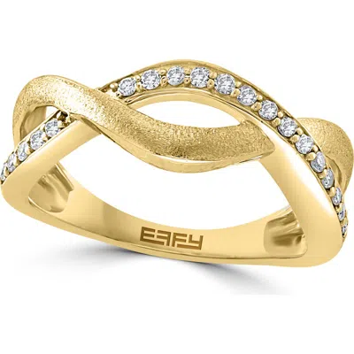 Effy Diamond Trim Twist Band Ring In Gold