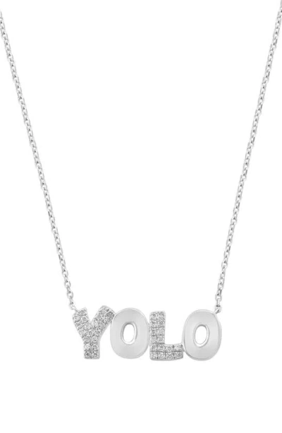 Effy Diamond 'yolo' Pendant Necklace In Metallic