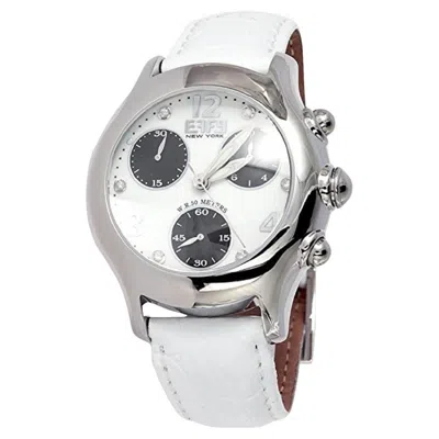 Pre-owned Effy Diamonds Pave Dial Luxury Swiss Quartz Exotic Leather Band Watch In Multi