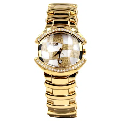 Pre-owned Effy Diamonds Pave Dial Luxury Swiss Quartz Exotic Watch In Multi