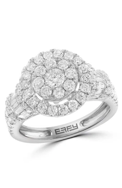 Effy Double Halo Diamond Ring In Metallic