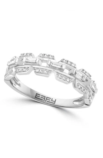Effy East West Emerald Cut Diamond Band Ring In Metallic
