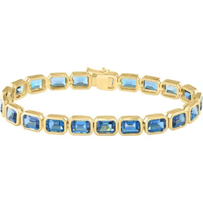 Effy Emerald Cut Stone Line Bracelet In Blue
