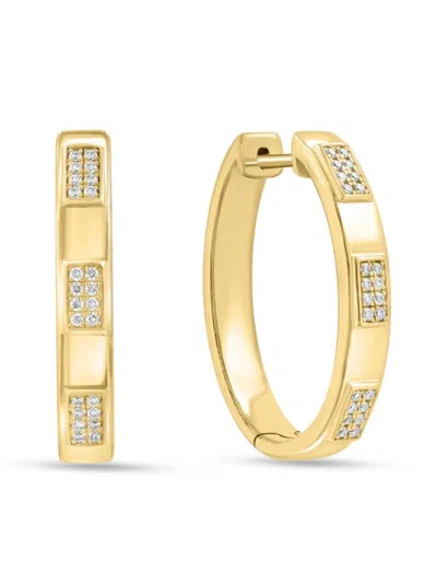 Effy Eny Women's 14k Gold-plated Sterling Silver & 0.19 Tcw Diamond Huggie Earrings