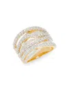 Effy Eny Women's 14k Goldplated 925 Sterling Silver & 0.95 Tcw Diamond Crossover Ring In Silver
