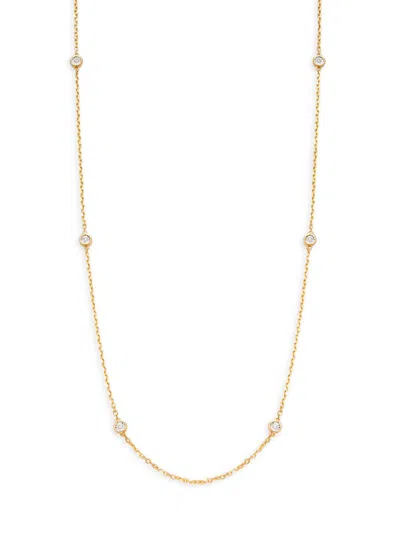 Effy Eny Women's 14k Goldplated & 0.23 Tcw Diamond Station Necklace In Silver