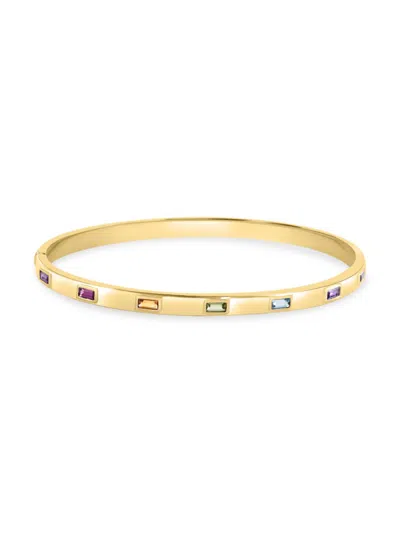 Effy Eny Women's 14k Goldplated & Multi Stone Bangle Bracelet In Silver