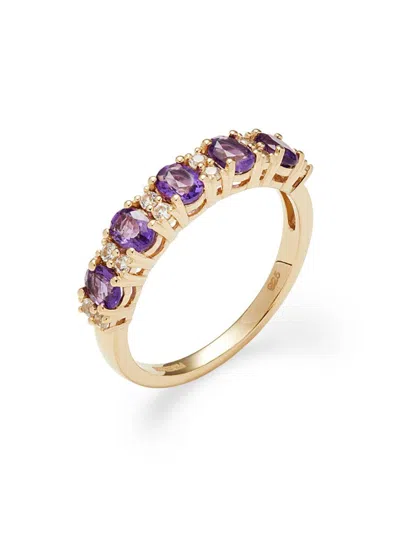 Effy Eny Women's 14k Goldplated Sterling Silver, Amethyst & Sapphire Ring