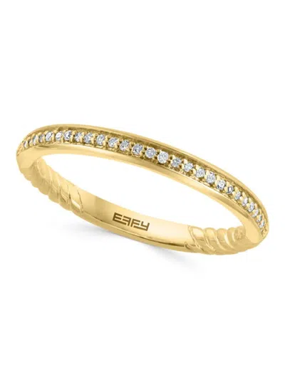 Effy Eny Women's 14k Goldplated Sterling Silver & 0.08 Tcw Diamond Ring