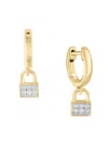 EFFY ENY WOMEN'S 14K GOLDPLATED STERLING SILVER & 0.09 TCW DIAMOND DROP EARRINGS