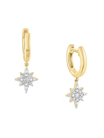 Effy Eny Women's 14k Goldplated Sterling Silver & 0.09 Tcw Diamond North Star Drop Earrings