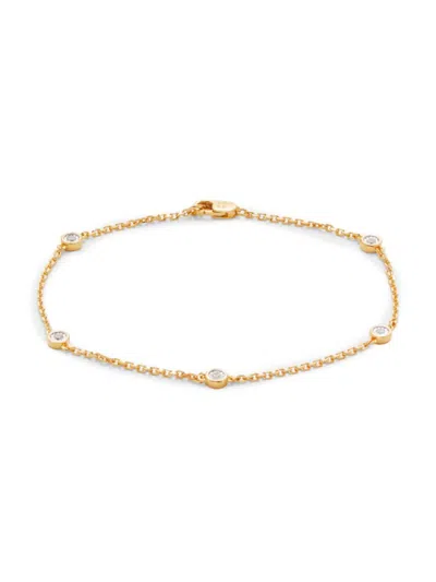 Effy Eny Women's 14k Goldplated Sterling Silver & 0.09 Tcw Diamond Station Bracelet