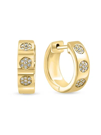 Effy Eny Women's 14k Goldplated Sterling Silver & 0.12 Tcw Diamond Huggie Earrings