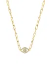 Effy Eny Women's 14k Goldplated Sterling Silver & 0.14 Tcw Diamond Evil Eye Pendant Necklace In Silver