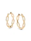 Effy Eny Women's 14k Goldplated Sterling Silver & 0.14 Tcw Diamond Link Hoop Earrings In Silver