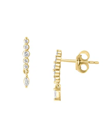 Effy Eny Women's 14k Goldplated Sterling Silver & 0.15 Tcw Diamond Drop Earrings
