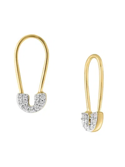 Effy Eny Women's 14k Goldplated Sterling Silver & 0.15 Tcw Diamond Drop Earrings