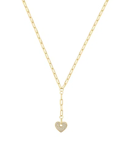 Effy Eny Women's 14k Goldplated Sterling Silver & 0.24 Tcw Diamond Heart Lariat Necklace