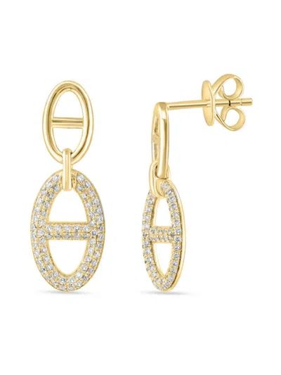 Effy Eny Women's 14k Goldplated Sterling Silver & 0.36 Tcw Diamond Drop Earrings