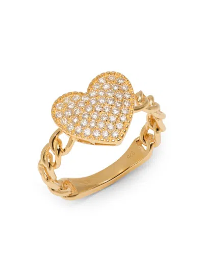 Effy Eny Women's 14k Goldplated Sterling Silver & 0.36 Tcw Diamond Heart Ring