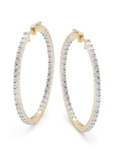 Effy Eny Women's 14k Goldplated Sterling Silver & 0.46 Tcw Diamond Hoop Earrings