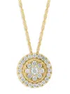 EFFY ENY WOMEN'S 14K GOLDPLATED STERLING SILVER & 0.48 TCW DIAMOND CIRCLE PENDANT NECKLACE