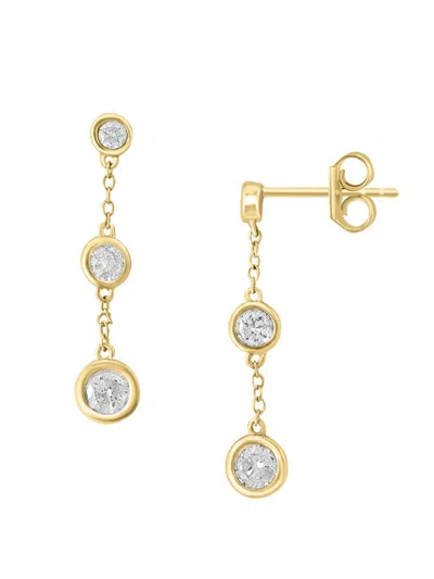 Effy Eny Women's 14k Goldplated Sterling Silver & 0.68 Tcw Diamond Drop Earrings