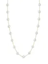 Effy Eny Women's 14k Goldplated Sterling Silver & 7.25-8mm Freshwater Pearl Station Necklace In Silver