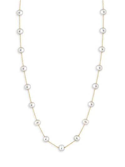 Effy Eny Women's 14k Goldplated Sterling Silver & 7.25-8mm Freshwater Pearl Station Necklace