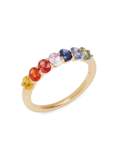 Effy Eny Women's 14k Goldplated Sterling Silver & Multi Color Sapphire Band Ring