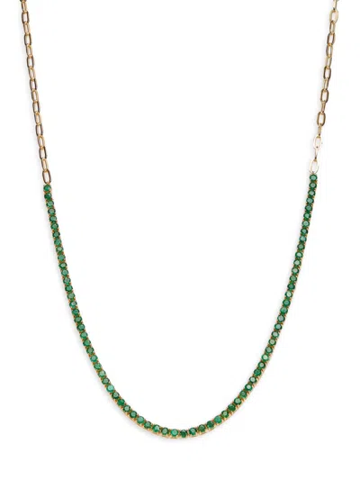Effy Eny Women's 14k Goldplated Sterling Silver & Natural Emerald Necklace In Green