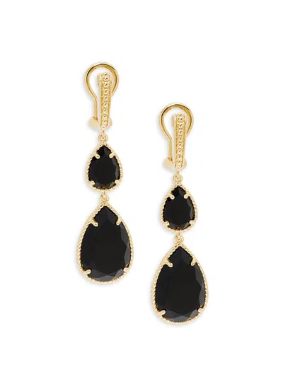 Effy Eny Women's 14k Goldplated Sterling Silver & Onyx Drop Earrings In Black