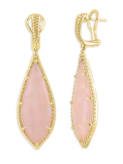 Effy Eny Women's 14k Goldplated Sterling Silver & Pink Quartz Drop Earrings