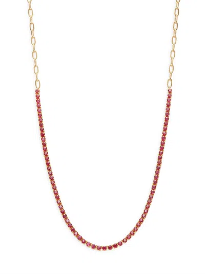 Effy Eny Women's 14k Goldplated Sterling Silver & Ruby Necklace In Red