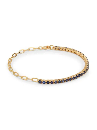 Effy Eny Women's 14k Goldplated Sterling Silver & Sapphire Bracelet In Blue