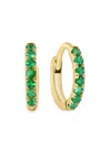 Effy Eny Women's 14k Goldplated Sterling Silver & Tsavorite Huggie Earrings In Silver