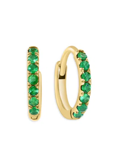 Effy Eny Women's 14k Goldplated Sterling Silver & Tsavorite Huggie Earrings