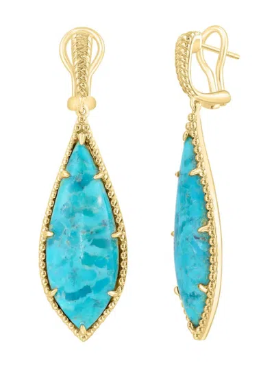 Effy Eny Women's 14k Goldplated Sterling Silver & Turquoise Drop Earrings