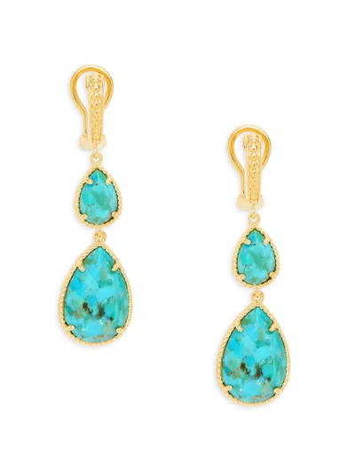 Effy Eny Women's 14k Goldplated Sterling Silver & Turquoise Drop Earrings