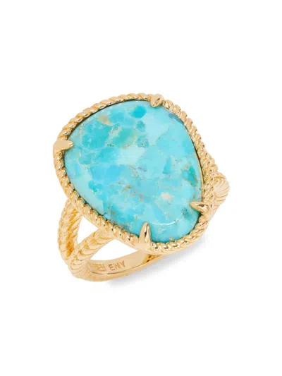 Effy Eny Women's 14k Goldplated Sterling Silver & Turquoise Ring