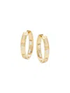 EFFY ENY WOMEN'S 14K GOLDPLATED STERLING SILVER & WHITE TOPAZ HUGGIE HOOP EARRINGS