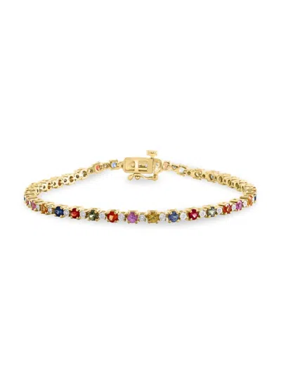 Effy Eny Women's 14k Goldplated Sterling Silver, Sapphire & Diamond Bracelet