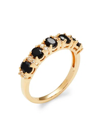 Effy Eny Women's 14k Goldplated Sterling Silver, Sapphire & Onyx Ring
