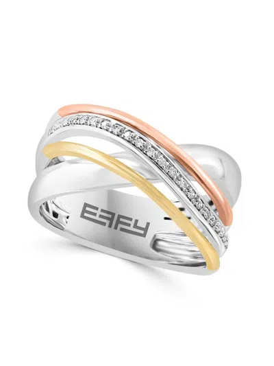 Effy Eny Women's 14k Two Tone Gold, Sterling Silver & 0.08 Tcw Diamond Ring
