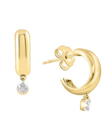 Effy Eny Women's 14k Yellow Gold & 0.09 Tcw Diamond Earrings
