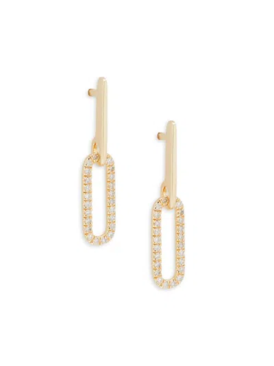 Effy Eny Women's 14k Yellow Goldplated & Diamond Drop Earrings
