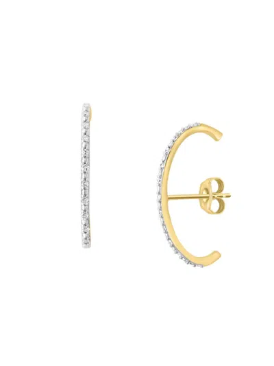 Effy Eny Women's 14k Yellow Goldplated Sterling Silver & 0.14 Tcw Diamond Earrings