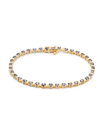 Effy Eny Women's 14k Yellow Goldplated Sterling Silver, Sapphire & Diamond Tennis Bracelet