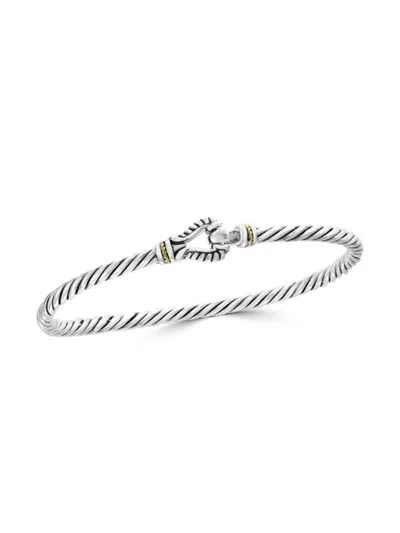 Effy Eny Women's 18k Yellow Gold & Sterling Silver Engraved Bangle Bracelet