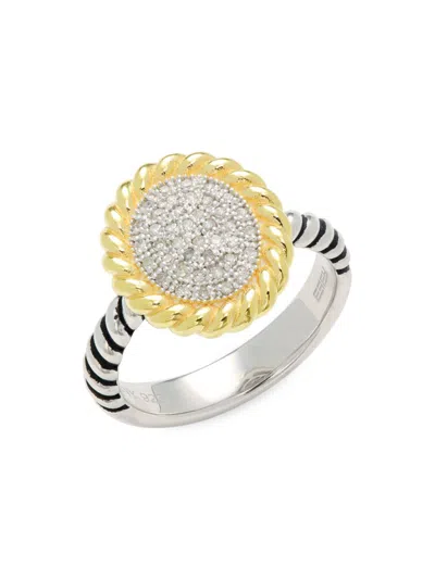 Effy Eny Women's 18k Yellow Gold, Sterling Silver & 0.15 Tcw Diamond Ring